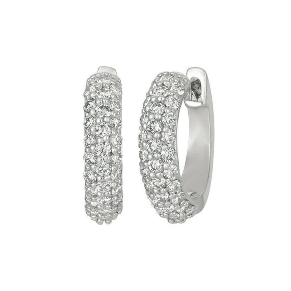 0.50 Carat Diamond Hinged Oval Hoop Earrings 14K